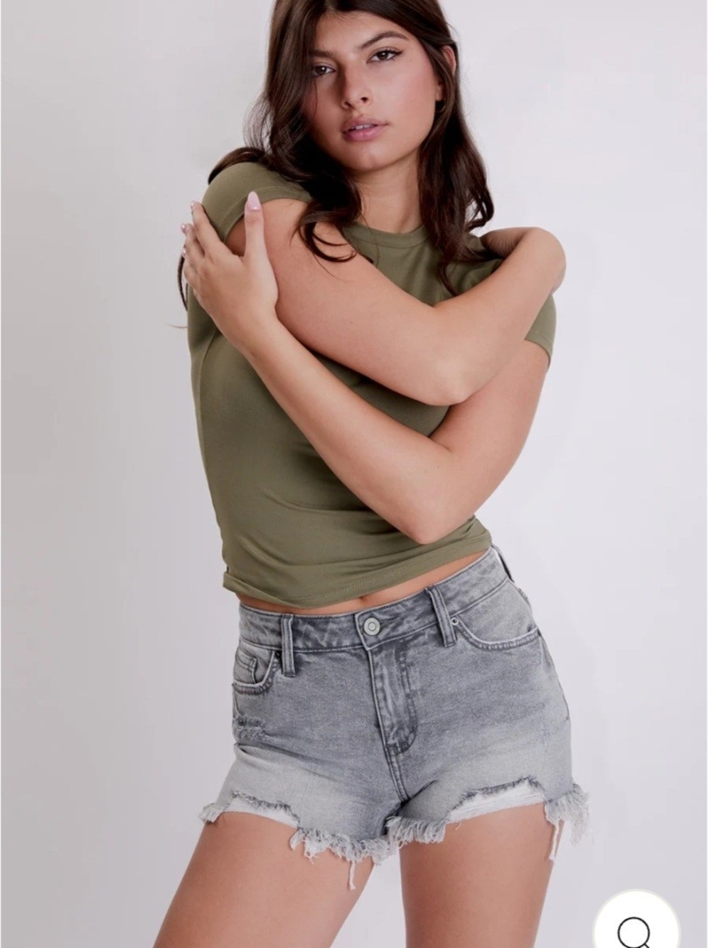 YMI Light Blue Distressed Frayed Denim Shorts